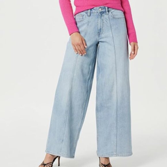 The Drop Women's Frida Relaxed Fit Jeans Light Indigo Plus Size 25 - Picture 4 of 11